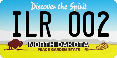 ND license plate ILR002