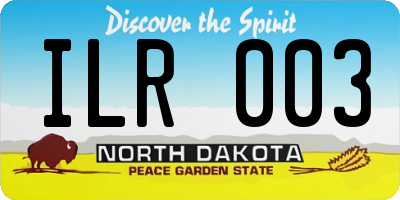 ND license plate ILR003