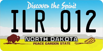 ND license plate ILR012