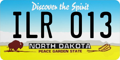 ND license plate ILR013