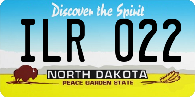 ND license plate ILR022