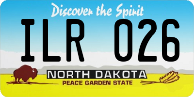 ND license plate ILR026