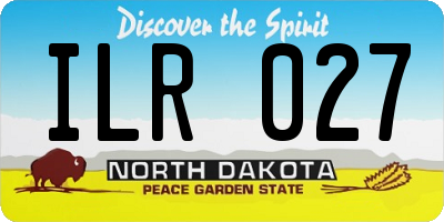 ND license plate ILR027