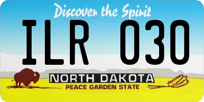 ND license plate ILR030