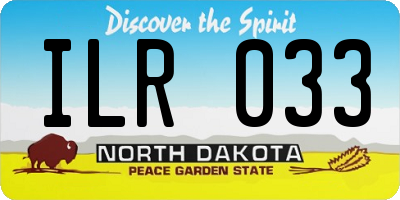 ND license plate ILR033