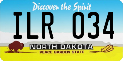 ND license plate ILR034