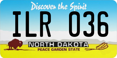 ND license plate ILR036
