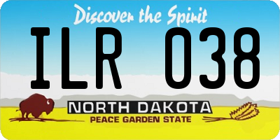 ND license plate ILR038