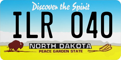 ND license plate ILR040