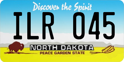 ND license plate ILR045