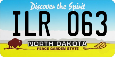 ND license plate ILR063