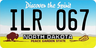 ND license plate ILR067