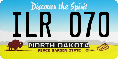 ND license plate ILR070