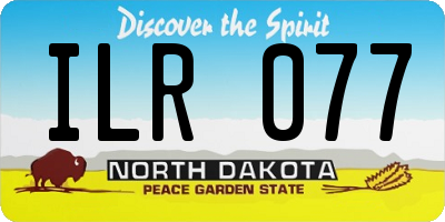 ND license plate ILR077