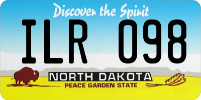 ND license plate ILR098