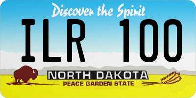 ND license plate ILR100