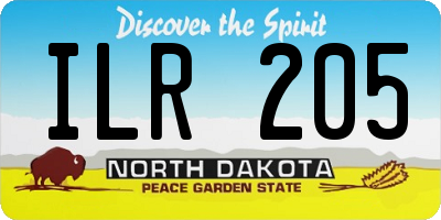 ND license plate ILR205