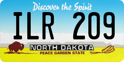 ND license plate ILR209