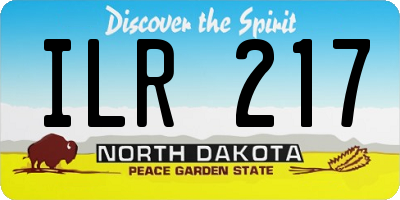 ND license plate ILR217