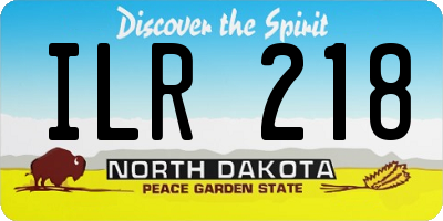 ND license plate ILR218