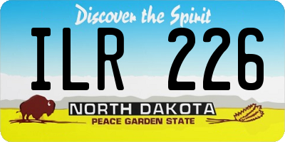 ND license plate ILR226