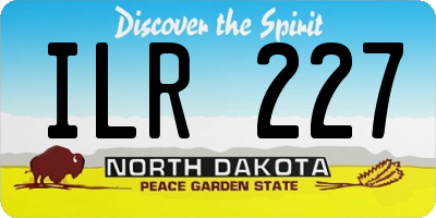ND license plate ILR227