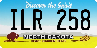 ND license plate ILR258