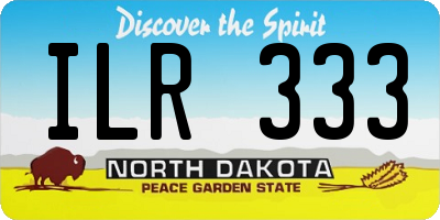 ND license plate ILR333
