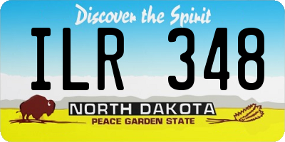 ND license plate ILR348