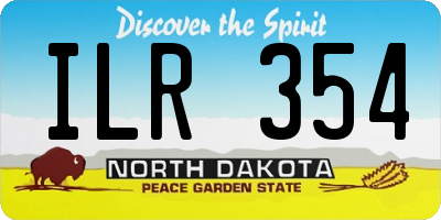 ND license plate ILR354