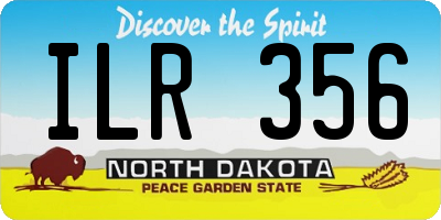 ND license plate ILR356