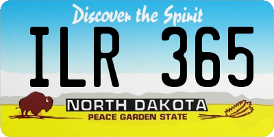 ND license plate ILR365