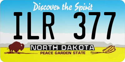 ND license plate ILR377