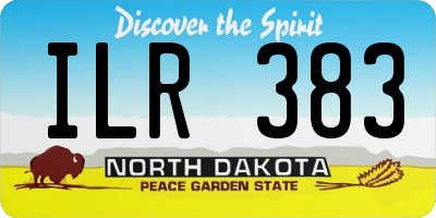 ND license plate ILR383