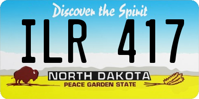 ND license plate ILR417