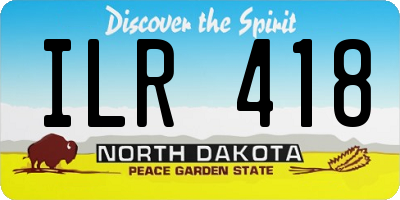 ND license plate ILR418