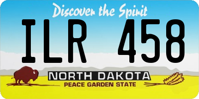 ND license plate ILR458