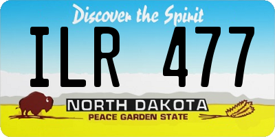ND license plate ILR477
