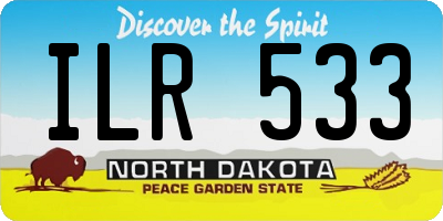 ND license plate ILR533