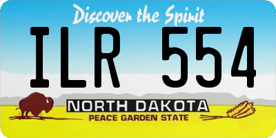 ND license plate ILR554
