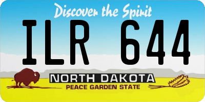 ND license plate ILR644