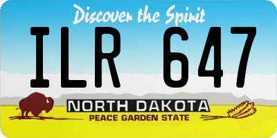 ND license plate ILR647