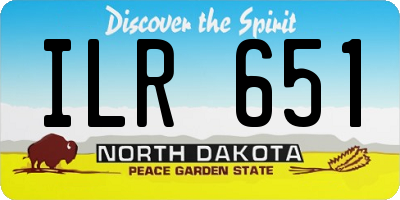 ND license plate ILR651
