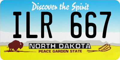 ND license plate ILR667