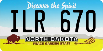 ND license plate ILR670