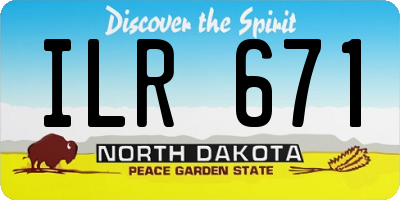 ND license plate ILR671