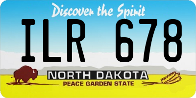 ND license plate ILR678