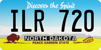 ND license plate ILR720