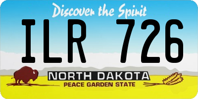 ND license plate ILR726