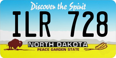 ND license plate ILR728